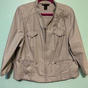 Lane Bryant Grey Zip Jacket sz 18